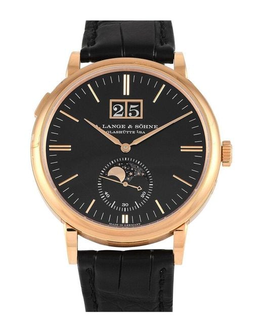 A. Lange & Sohne Black Saxonia Watch (Authentic Pre-Owned) for men