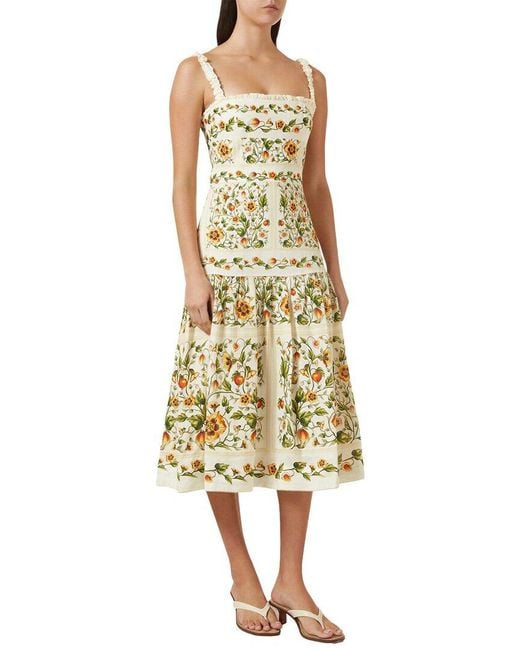 AMINA GLAM Yellow Midi Dress