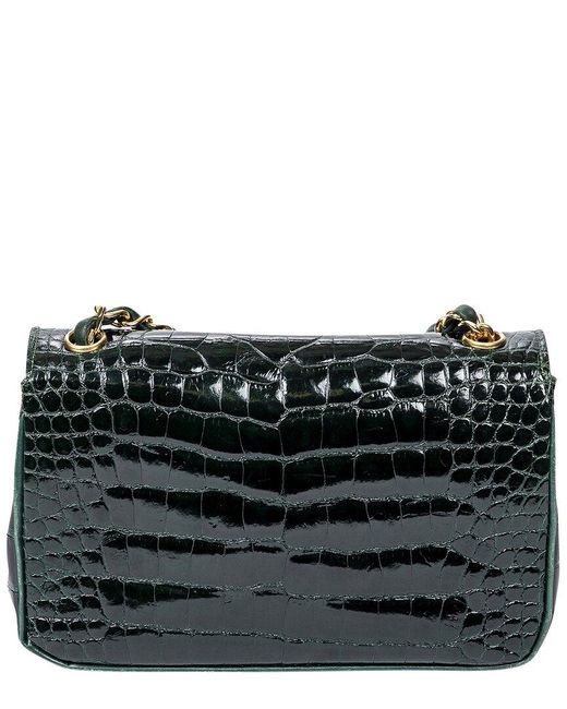 Chanel Black Rare 1989 Crocodile Mini Flap Bag