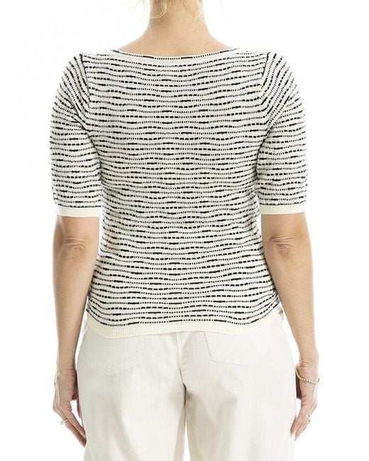 Max Studio White Textured Top
