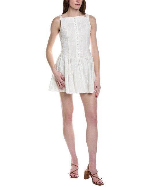 Line & Dot White Bendetta Mini Dress