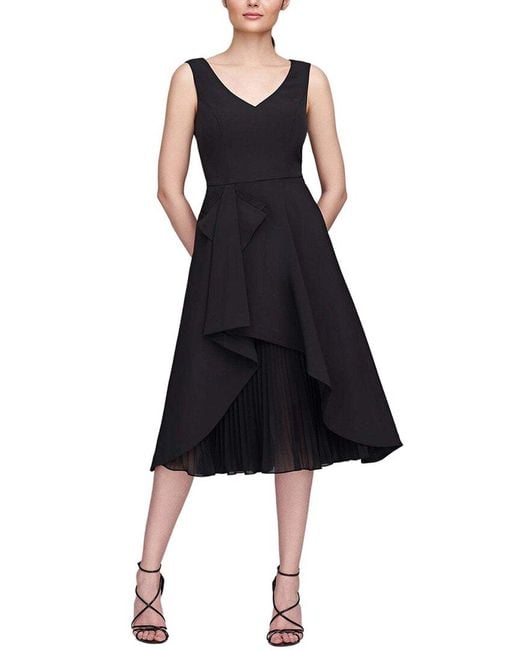 Kay Unger Black Begonia Midi Dress