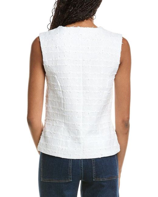 Nanette Lepore White Tweed Vest