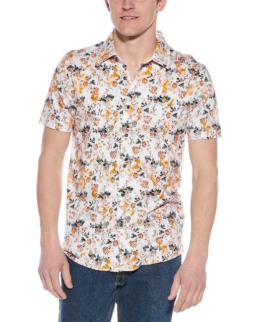 Raffi White Floral Print Shirt for men