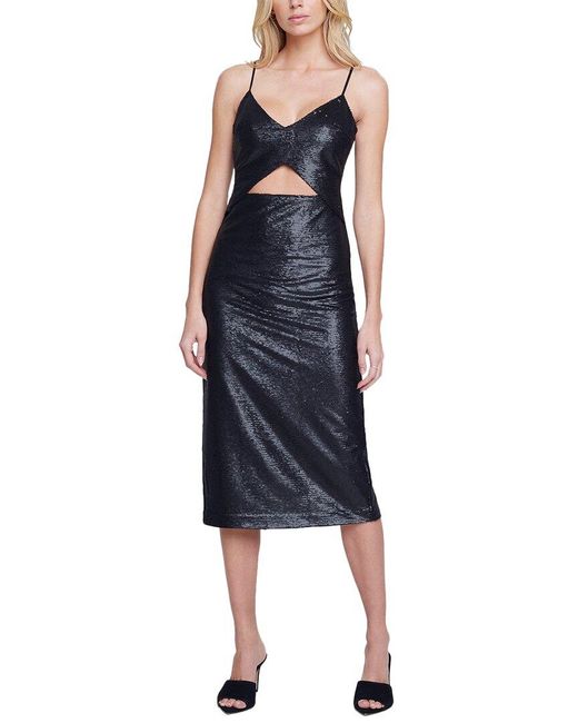 L'Agence Blue Femme Sequin Cutout Dress