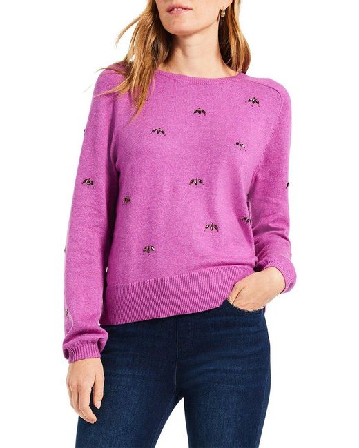 NIC+ZOE Purple Nic+zoe Hidden Gems Sweater