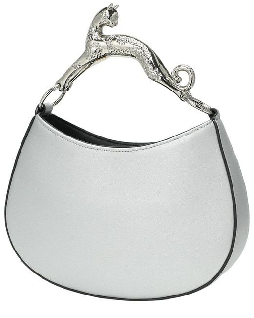Tiffany & Fred Paris White Tiffany And Fred Paris Sculptural Panther Leather Shoulder Bag