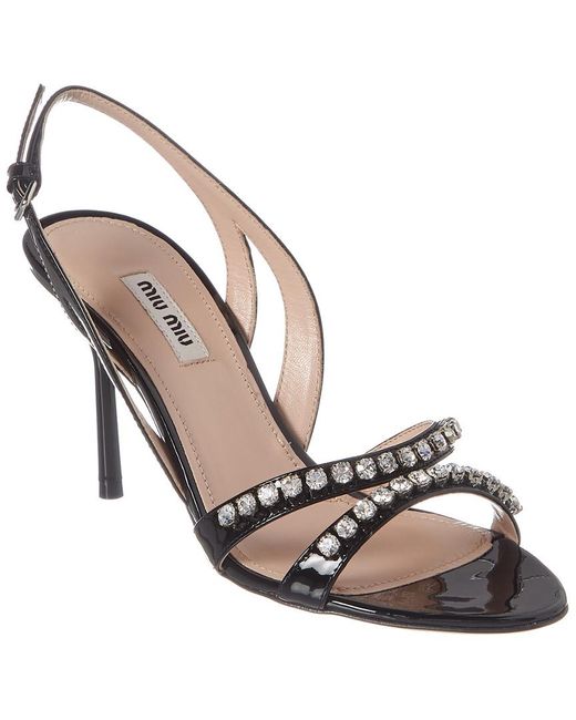 Miu Miu Metallic Patent Slingback Sandal