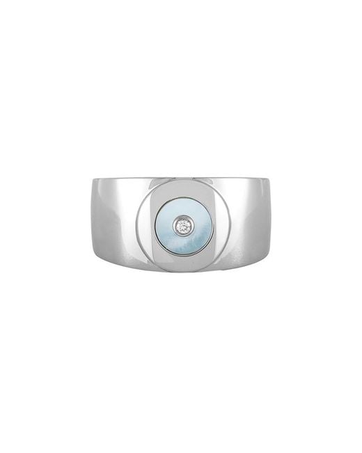Charriol Gray Silver 0.04 Ct. Tw. Diamond & Mother-of-pearl Ring for men