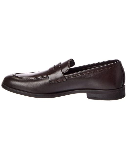 M by Bruno Magli Brown Fabrizio Leather Penny Loafer for men