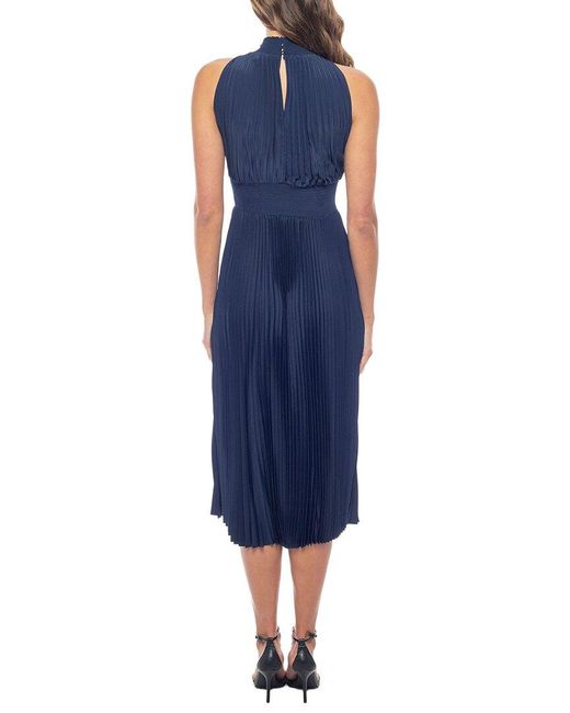 Marina Blue Pleated Midi Dress