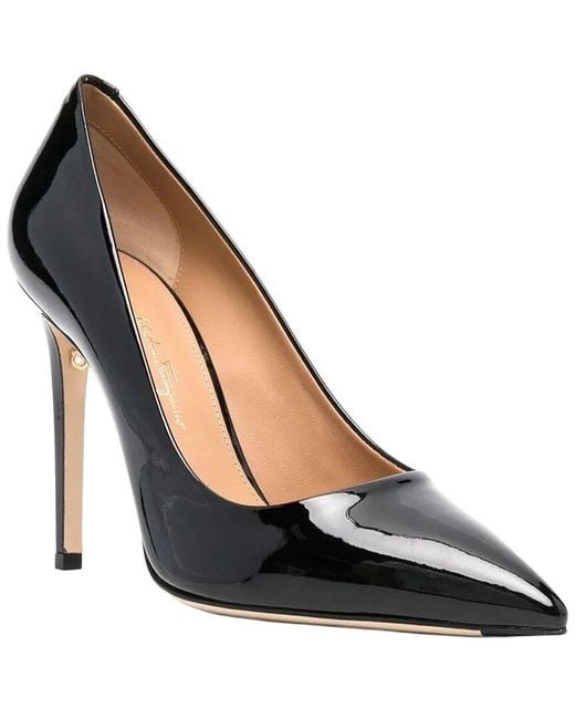 Ferragamo Black Ilary Leather Pump