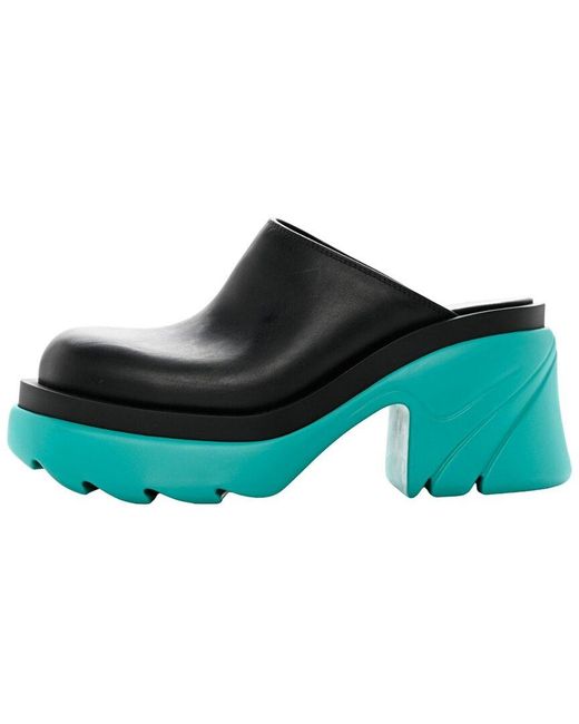 Bottega Veneta Green Flash Leather Mule