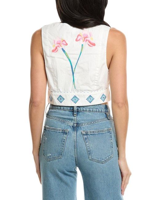 Allison Blue Embroidered Genevieve Vest