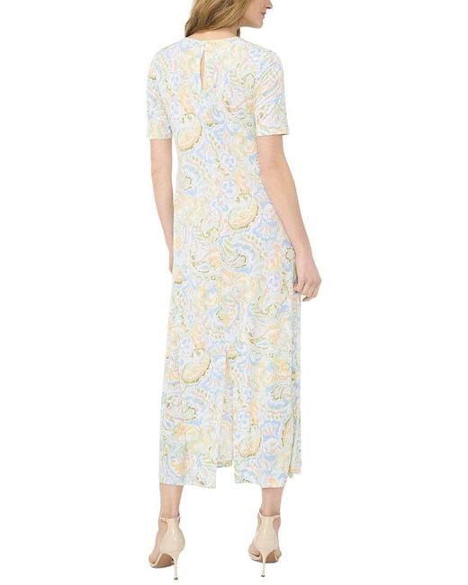 Vince Camuto White 3/4 Sleeve Crewneck Maxi Dress