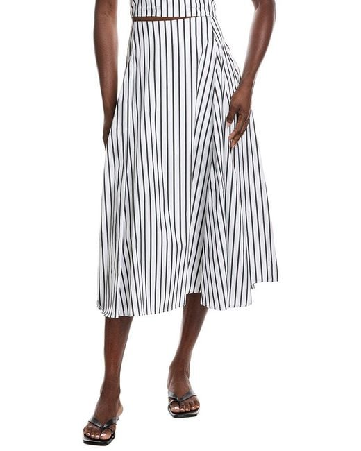 Gracia White Vitalis Stripes Skirt