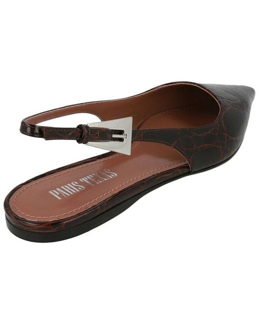 Paris Texas Brown Jessica Leather Slingback Flat