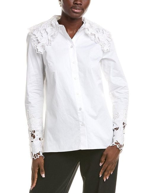 Oscar de la Renta White Blouse
