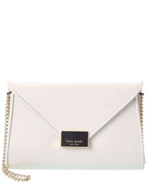 Kate Spade Natural Anna Medium Leather Envelope Clutch