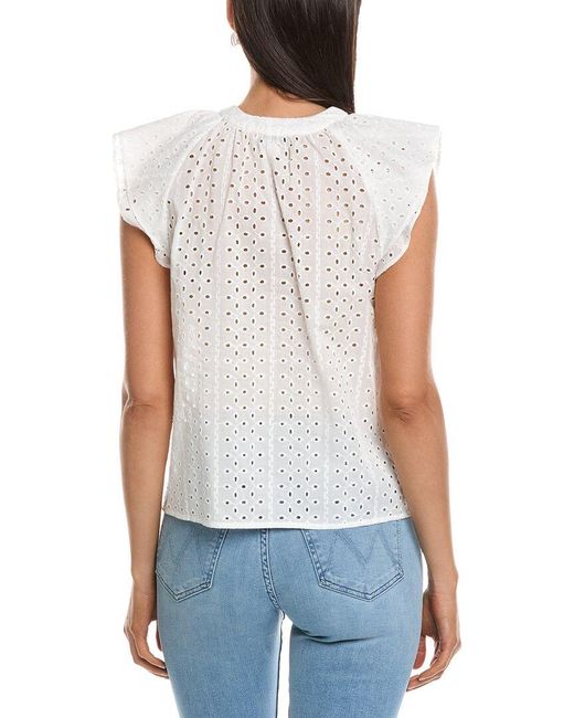 Nanette Lepore White Eyelet Blouse