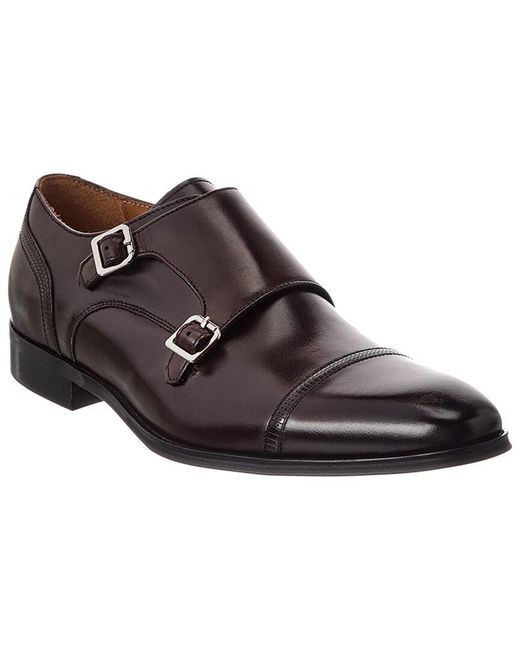 Dune Brown Saloon Double Monk Leather Loafer for men