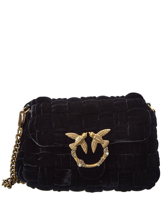 Pinko Love Mini Puff Velvet Shoulder Bag in Black Lyst Australia