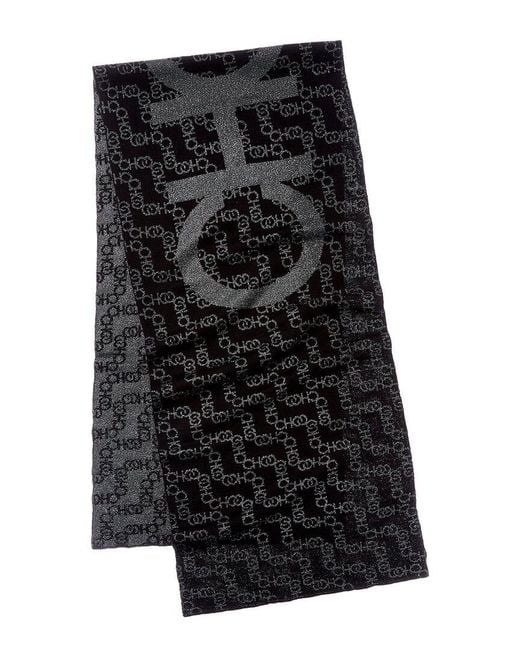 Jimmy Choo Black Wool-Blend Scarf