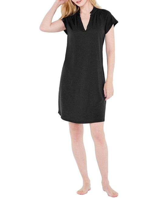 NIC+ZOE Nic+zoe Ruffle Linenblend Dress in Black Lyst