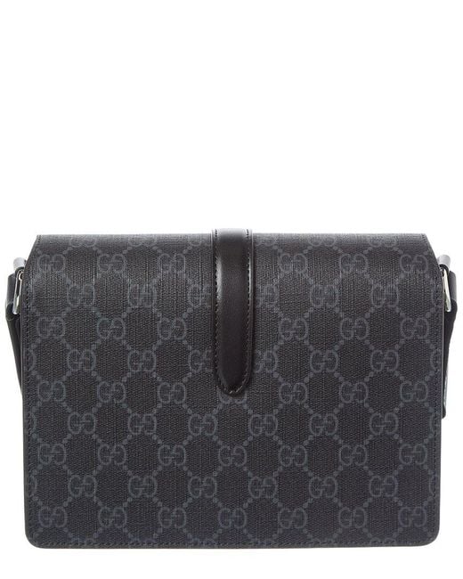 Gucci Gray Gg Supreme Canvas & Leather Mini Bag