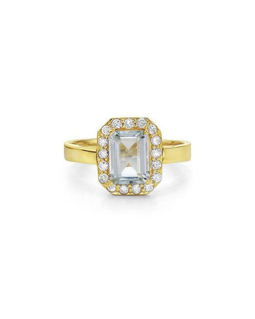 Forever Creations USA Inc. Metallic Forever Creations 14k 1.59 Ct. Tw. Diamond & Aquamarine Halo Ring