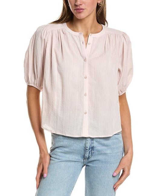 Splendid White Puff Sleeve Blouse