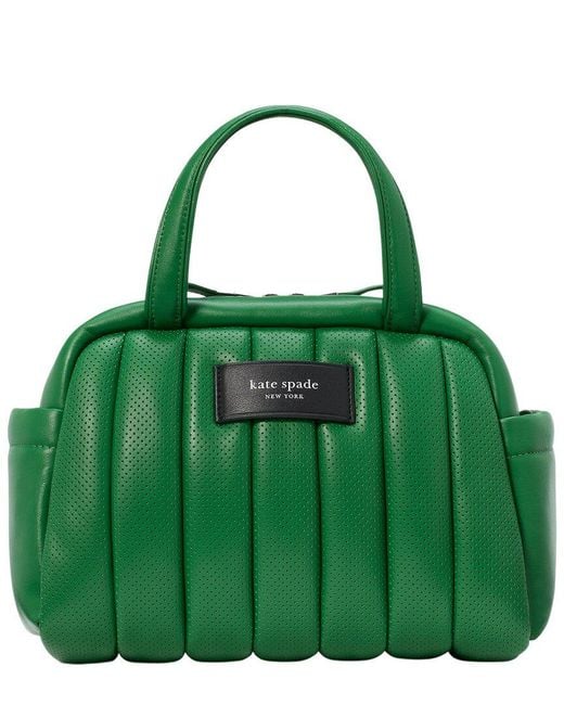 Kate Spade Green Puffed Perforated Leather Satchel