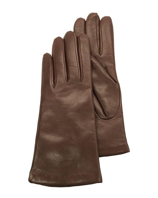 Portolano Brown Cashmere-lined Leather Gloves
