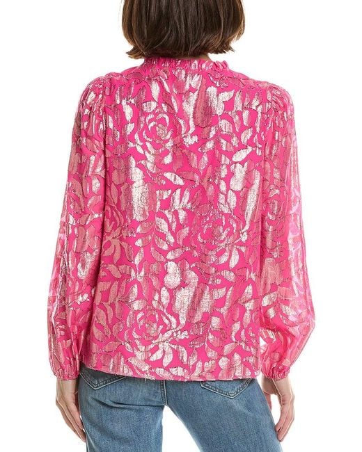 Lilly Pulitzer Red Giana Silk-Blend Top