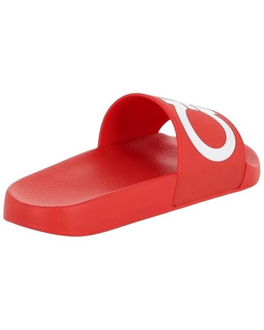 Ferragamo Red Logo Motif Slide