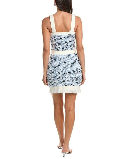 MILLY Blue Tweed Mini Dress