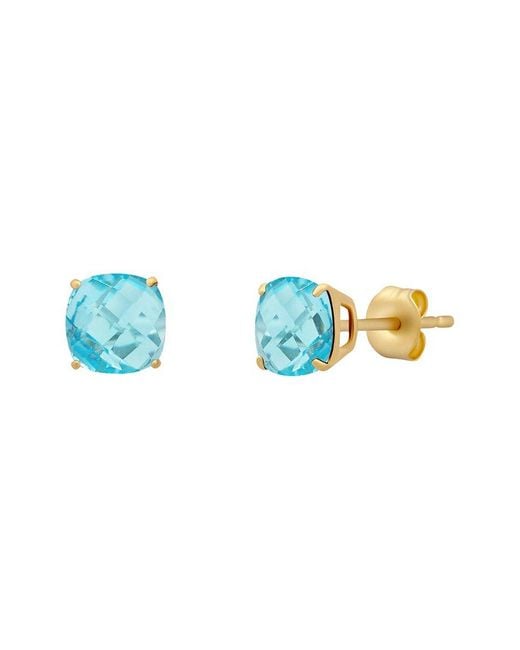 MaxColor Blue 14K 2.00 Ct. Tw. Swiss Topaz Stud Earrings