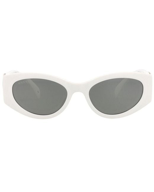 Gucci White 54Mm Sunglasses