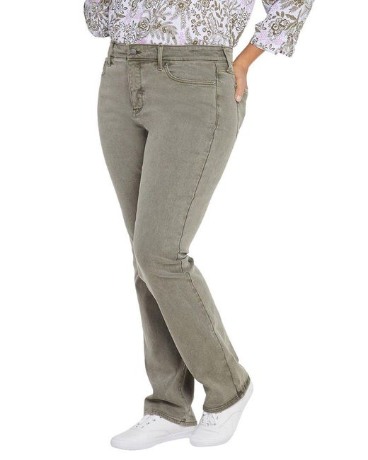 NYDJ Gray Plus Marilyn Moss Pigment Straight Jean
