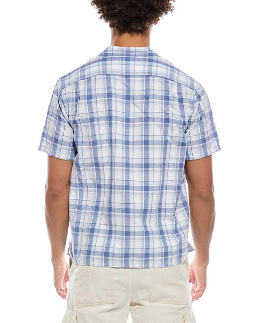 Vince Blue Cabana Linen-Blend Shirt for men