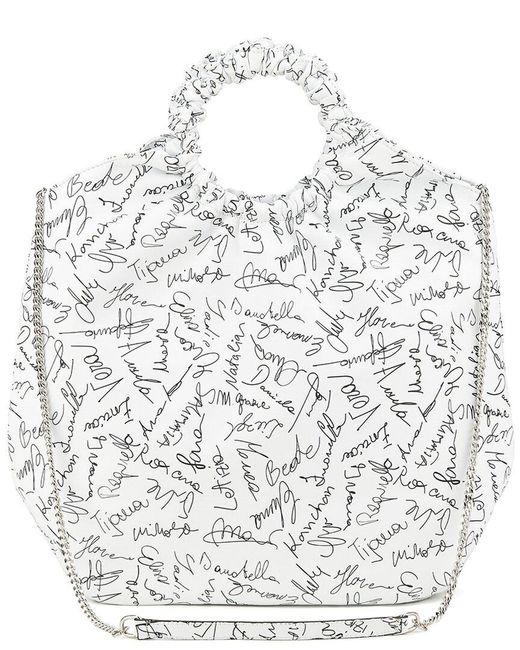 Agl Attilio Giusti Leombruni White Gretty Signature Leather Tote