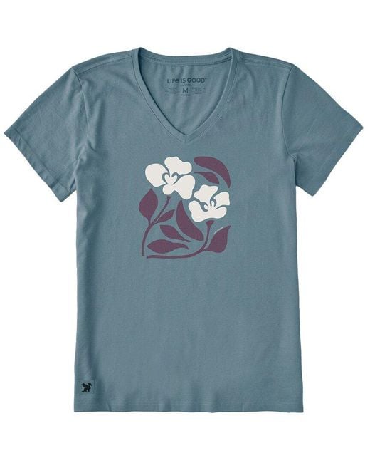 Life Is Good. Blue Crusher V-Neck T-Shirt