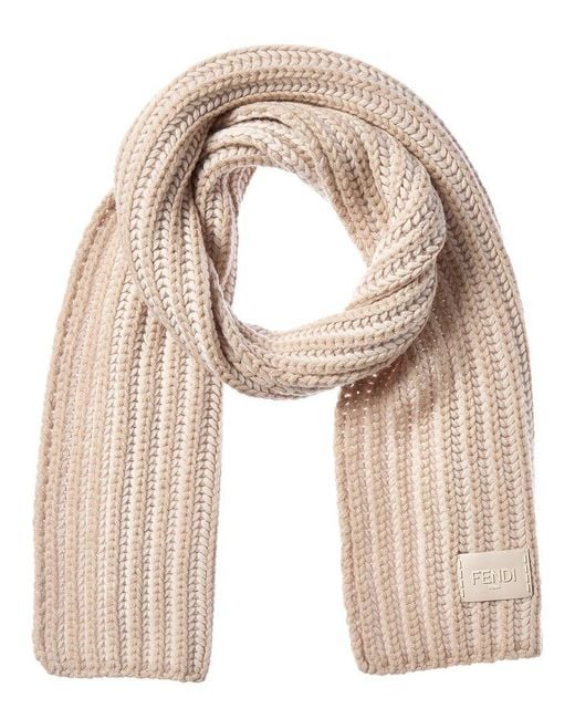 Fendi Natural Wool & Cashmere-Blend Scarf