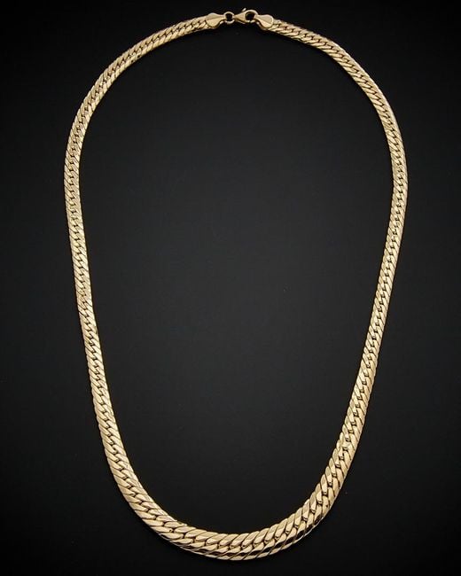 Italian Gold Black 14k Graduated Cuban Link Necklace