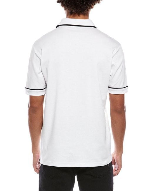 Karl Lagerfeld White Heavy Weight Interlock Polo Shirt for men