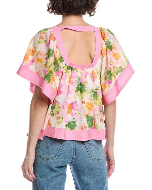 Fate Pink Flare Sleeve Top