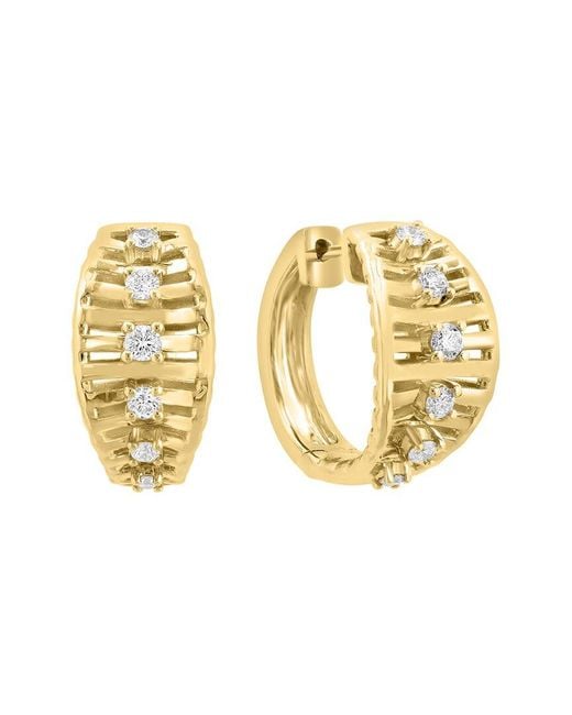 Effy Fine Jewelry Metallic 14K 0.41 Ct. Tw. Diamond Earrings