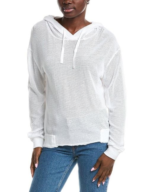 XCVI White Wearables Mesh Sidel Hoodie
