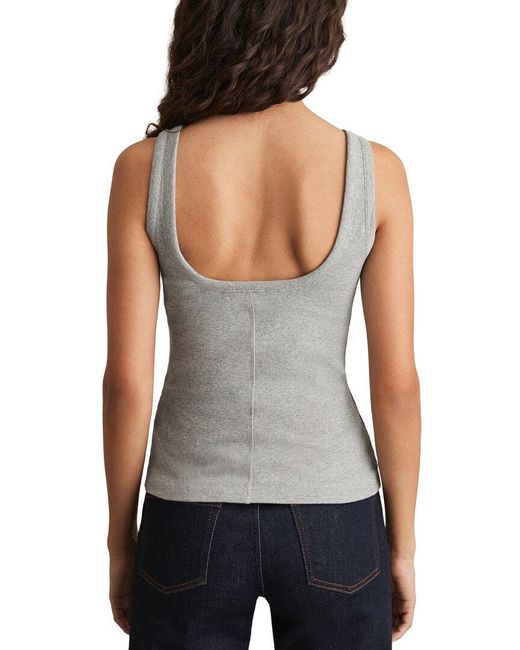Reiss Gray Lara Ribbed Low Back Vest