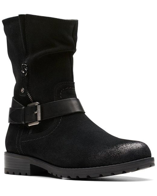 Clarks Black Nissini Pearl Suede Western Boot